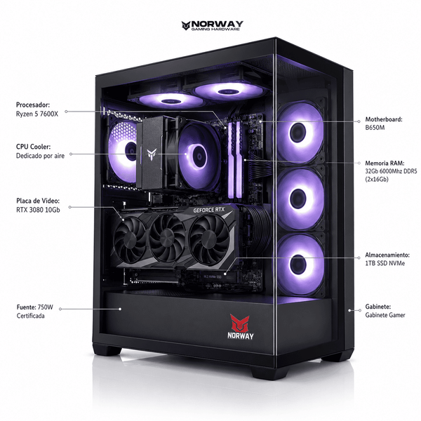 PC Gamer Intermedia | Ryzen 5 7600X + RTX 3080 10Gb