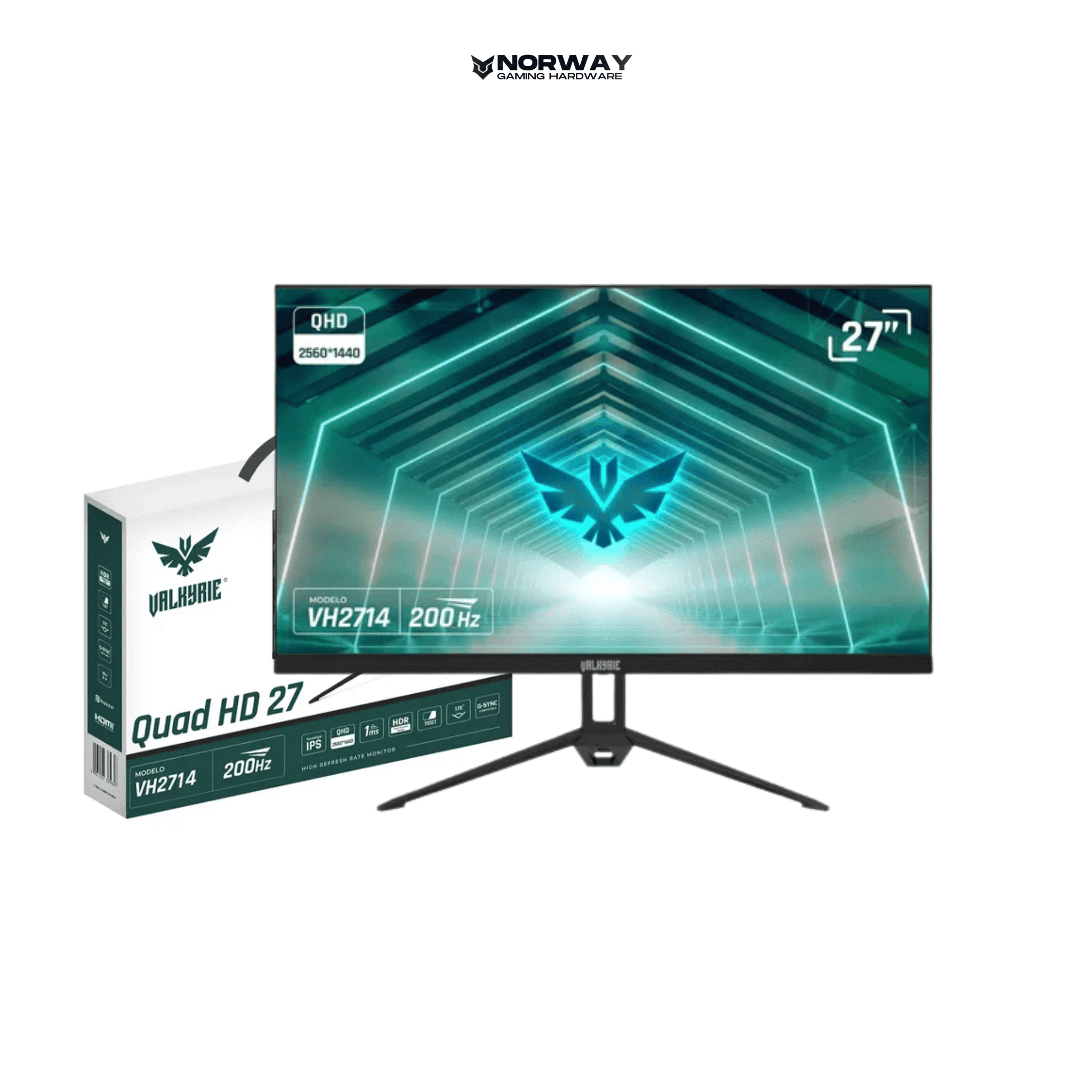 Monitor Valkyrie 27" 1440p (QHD) 200hz 1ms IPS