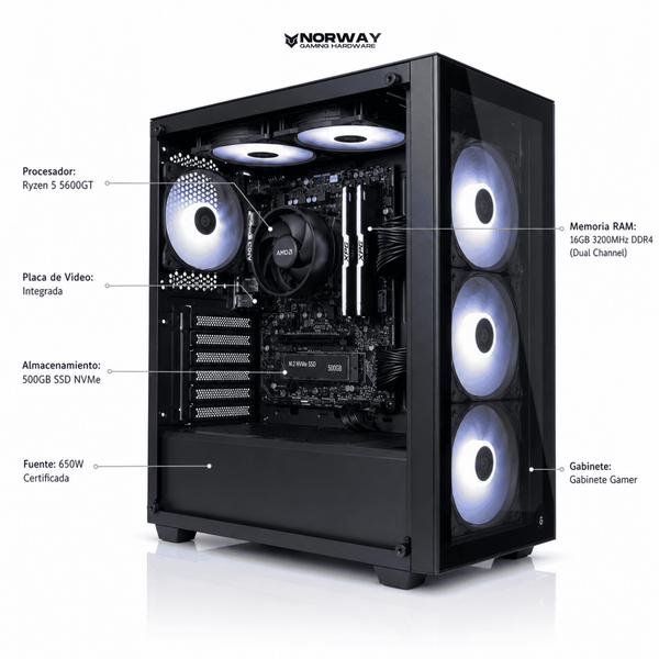 PC Gamer Starter | Ryzen 5 5600GT + Integrados